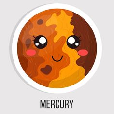 an image of a cute face with the word mercury in it's center