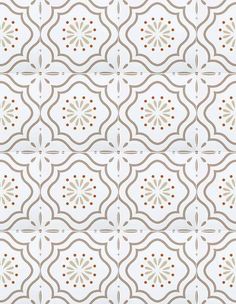 a white and brown tile pattern with circles