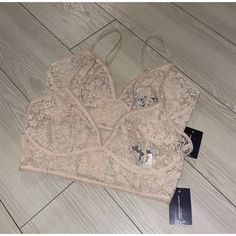 Lot Of 2 Women’s Inc International Concepts Floral Lace Bras/Bralettes, Beige, Sheer, Unlined/Unpadded, Wire Free, Back Close Size: S New, With Tags Lace Bras, Black Bustier, Black Lace Bralette, Lace Bustier, Cream Style, Lace Cami, Black Logo, Lace Bralette, Women Lace