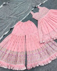 Dupatta Embroidery, Frocks For Kids, 1 Year Baby, Kurti With Palazzo, Pink Anarkali, Butterfly Net, Kids Blouse Designs