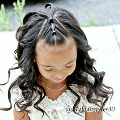 Updo Prom, Girls Hairdos, Girls Hairstyles Easy, Lil Girl Hairstyles