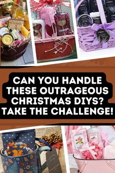 several different pictures with the words can you handle these outragous christmas gifts? take the challenge