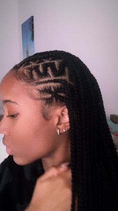 Scalp Braids And Box Braids, Fulani Braids Hairstyles With Designs, Fulani Braids With Design And Color, Tribals Braids For Black Women, Long Fulani Braids With Designs, Small Fulani Braids With Design, 2023 Braids Hairstyles, Black Girls Hairstyles Braids For Teens, 2023 Braids For Black Women