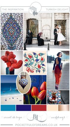 a collage of photos with different colors and patterns on them, including tulips