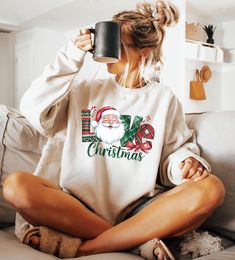 Love Christmas  Sweatshirt, Christmas Season Shirt, New Year Tshirt, Santa Claus Shirt for Men, Holiday Winter Shirt, Trendy Xmas Gifts,S316 🛍️👚🎉 WELCOME TO CUSTOM STYLE TEE! ️ Looking for high-quality, comfy shirts you can customize for special occasions or loved ones? You're in the right place! At Custom Style Tee, we're passionate about our craft and dedicated to providing a great shopping experience. Got any questions about our products? Don't hesitate to reach out--we'll get back to you quickly! 🛒 H O W T O O R D E R 1️⃣ Take a moment to review all product photos. 2️⃣ Choose your T-shirt size and color. Note that different styles may have slightly different shades of the same color due to brand variations. For exact color matching, we suggest selecting shirts from the same style ( Gifts For Dance Teachers, Sweatshirt Ideas, Trendy Crewneck, Sweatshirt Details, Dance Teachers, Christmas Crewneck, Nurse Sweatshirt, Dog Sweatshirt, Christian Christmas