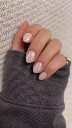 Milky Nails, Casual Nails, Her Nails, Pearl Nails, Cute Gel Nails, Round Nails