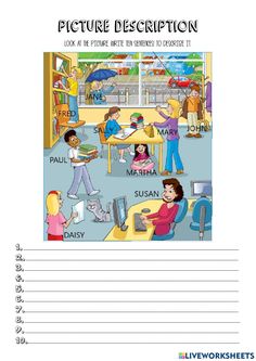 a worksheet with pictures on it