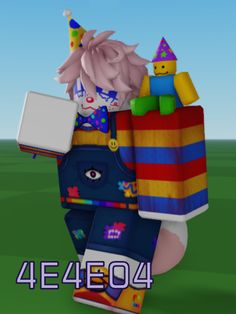 an animated image of a clown holding a birthday cake