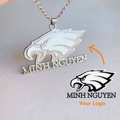 This necklace is customized engraved and cut the shape according to the logo/pattern/design/icon you provide,we have both stainless steel and sterling silver material,also you can tell the seller about the specific size you want. Material: sterling silver or stainless steel Pendant Size: made to order Standard chain length:45 cm(18 inches),if you want longer chain,please ask the seller. How to customize: 1,select the size of the pendant,the size means the length or width of the pendant. 2,select Silver Engraved Metal Name Necklace, Silver Engraved Name Necklace, Silver Stainless Steel Name Necklace Pendant, Silver Stainless Steel Pendant Name Necklace, Silver Stainless Steel Nameplate Necklace, Personalized Silver Stainless Steel Custom Necklace, Engraved Stainless Steel Nameplate Necklace, Silver Jewelry With Engraved Logo For Gift, Logo Pattern Design