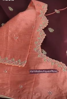 Maggam Dress Designs, Tissue Blouse Work Designs, Pearl Work Embroidery Blouses, Chamki Work, Wedding Blouses, Maggam Designs, Maggam Blouses, Pink Blouse Designs, Tissue Sarees