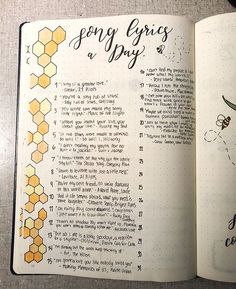 song lyric a day by (@mrs_bullets_journal42) Bullet Journal Lists, Music Journal, Habit Tracker Bullet Journal, Bullet Journal Banner, Journal Lists, Bullet Journal Weekly Spread, Bullet Journal Ideas