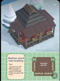 a small wooden building sitting on top of snow covered ground