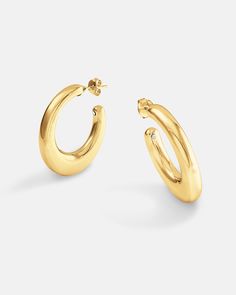 This is the product picture of organic shape elongated style hoop earrings plated in gold in sterling silver material Bamboo Hoop Earrings, Chunky Hoop Earrings, Hoop Earrings Gold, Earring Sale, Makeup Fashion, Ear Jewelry, Organic Shapes, Earrings Gold, Shop Earrings