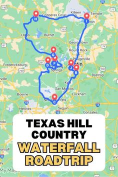 the texas hill country waterfall road trip map