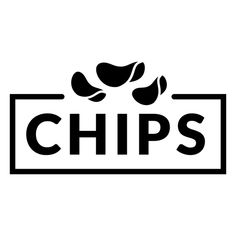 the logo for chips is shown in black and white