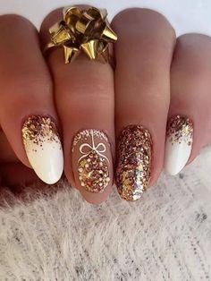 Cute Christmas Nails, Christmas Nails Easy, Her Nails, Christmas Nail Art Designs, Winter Nail Designs, Festival Nails, New Year's Nails, Xmas Nails