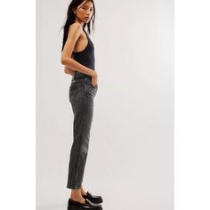 New With Tag Free People Wrangler Wild West High Rise Straight Jeans Black Gray Cotton/Elastane Size 33 Apx 28 1/2" Inseam. 13" Rise. 18" Waist Flat Womens Cropped Jeans, High Rise Straight Jeans, Jeans Free People, Free People Jeans, Medium Wash Jeans, Slim Straight Jeans, Light Wash Jeans, Washed Jeans, Grey Cotton