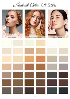 Bright Spring Color Palette Neutrals, Light Spring Color Palette Neutrals, Light Spring Neutrals Color Palettes, True Spring Neutrals, Warm Spring Neutrals, True Spring Makeup, Clear Spring Palette, Warm Spring Palette