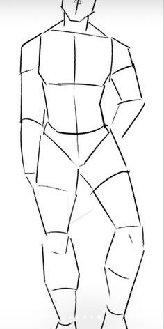 a drawing of a man standing with his hands on his hips