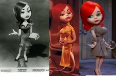 three different pictures of the same character from disney's animated movie, which appears to be in real life