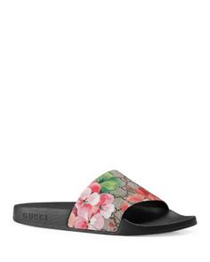 Gucci Women's Pool Slide Sandals  | Bloomingdale's Gucci Bloom Slides, Slide Sandals Outfit, Gucci Slides, Gucci Sandals, Pool Slide, Sport Sandals, Slides Shoes, Gucci Shoes, Pool Slides