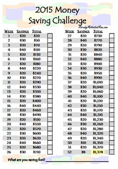 the 2013 money saving challenge is shown in this graphic above it's cost list