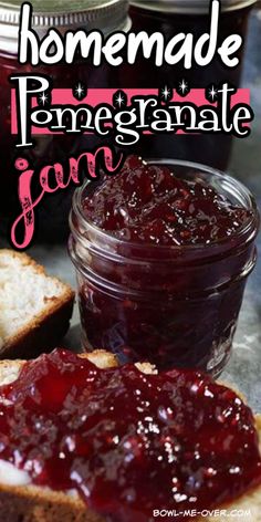 two pieces of bread with jam on them and the words homemade panengamate jam