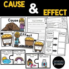 This pack is perfect for young students learning cause and effect!  This pack contains 12 worksheets, 20 cause and effect puzzles, a sorting activity, and a blank graphic organizer.   Be sure to check out the preview for a closer look!Puzzles- There are 20 puzzles.  Students match a cause to an effect.  The puzzles  come in a color and B&W printing option.  I recommend laminating for durability and multiple use. Sorting Activity-  Students read an example and determine if the underlined port Cause And Effect Examples, Cause And Effect Worksheets, Authors Purpose, Graphic Organizer, Sorting Activities, Future Classroom, Student Reading