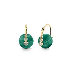 Shop Sydney Evan 14k Gold & Diamond Graduated Bezel Malachite Bead Earrings Modern Hoop Earrings, Verdant Green, Everyday Jewellery, Malachite Earrings, Malachite Jewelry, Rose Gold Jewelry, Yellow Gold Earring, Vivid Color, Jewelry Inspo