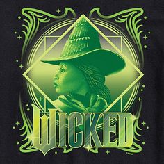 Show off your love for all things Wicked with this graphic t-shirt for women and juniors featuring the iconic Elphaba in striking green tones against a black backdrop. It's made from 100% cotton and has a regular-fit, a classic crew neckline, and short sleeves. Character: WickedClosure Type: Pullover HeadFit: Regular FitNeckline: Crew NeckSleeve Length: Short SleeveFiber Content: 100% CottonFabric Description: KnitCare: Machine Wash, Tumble DryCountry of Origin: Imported Green Themed T-shirt With Graphic Print, Themed Green T-shirt With Graphic Print, Wicked Shirt, Universal Tshirts, Roblox T-shirt, Black Backdrop, Black Backdrops, Movie Shirts, Green Tones