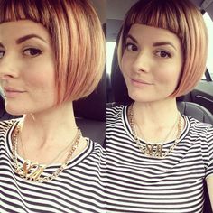 Bob Hairstyles With Bangs, Chin Length Hair, Bob Haircut With Bangs, Bob Haircuts, Haircuts With Bangs, Hair Today, Hair Dos, Bobs Haircuts