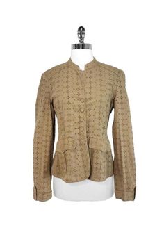 Current Boutique-DAY Birger et Mikkelsen - Tan Eyelet Cotton Jacket Sz 4 Tan Jacket, Fashion 2020, Cotton Jacket, Fashion Classy, Minimalist Fashion, Second Hand, Long Sleeve Blouse, Size 4, Sleeve Length