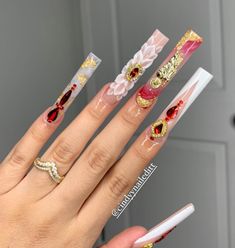 Cute And Easy Nails, Fly Nails, Spring Nail Ideas, Quinceanera Nails, Nails Art Designs, Art Designs Ideas, Baddie Nails, Glamour Nails, Easy Nails