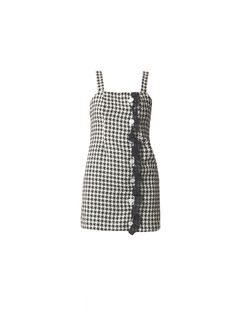 Get a timeless look with this classic Houndstooth Mini Dress. Featuring a single-side ruffle detail and a square neckline, this versatile slip dress is perfect for any occasion.   Houndstooth pattern One side ruffled dress Sleeveless Model is 5'10"/ 178cm and wears a size UK6 Shell: 92% Polyester, 8% Wool Lining: 100% Polyester  Dry Clean Only Turn inside out before cleaning Do not tumble dry Iron on low heat, maximum 110 °C Do not bleach Chic Houndstooth Mini Dress For Fall, Chic Houndstooth Mini Dress For Work, Black Houndstooth Mini Dress, Fall Mini Dress With Houndstooth Pattern, Houndstooth Mini Dress For Work, Chic Houndstooth Plaid Dress For Work, Plaid Houndstooth Mini Dress For Fall, Fall Plaid Houndstooth Mini Dress, Gingham Mini Dress With Houndstooth Pattern