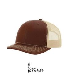 This is a Richardson 112 trucker hat with a genuine leather buffalo / bison hat You have the opportunity to choose from multiple different colors. Comes in green, gray, brown or tan Perfect for men and women hat lovers.  The patch is genuine leather and laser engraved.  We promise fast shipping for you.  We are Veteran owned and operated and products are made in America. Brown Adjustable Baseball Cap For Fall, Adjustable Brown Baseball Cap For Fall, Brown Trucker Hat With Curved Brim, Brown Fall Baseball Cap For Outdoor, Adjustable Brown Baseball Cap With Curved Bill, Brown Trucker Hat One Size Fits Most, Adjustable Snapback Trucker Hat For Fall, Brown Flat Brim Baseball Cap, One Size Fits Most, Brown Flat Brim Baseball Cap One Size