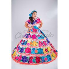 The Beautiful Chiapaneca Dress Is A Masterpiece From The Chiapas Artisans! Fully Handmade With Vivid Floral Silky Shiny Embroidery, It's A Favorite For Mexican Fiestas! The Campesina Off The Shoulder Top Is Made With A Shoulder Adjustable String. The Skirt Is Also Adjustable To Most Sizes. We Recommend This Set For Sizes S, M, L, Xl. Contact Us If You Need A Larger Size. The Embroidery Covers The Entire Skirt And Blouse, Back And Front. Please Consider That The Embroidery Colors Will Always Be D Traditional Multicolor Fiesta Dress, Traditional Multicolor Dress For Fiesta, Multicolor Fiesta Dresses, Multicolor Short Sleeve Dress For Fiesta, Mariachi Dress, Chiapas Dress, Puebla Dress, Elegant Wear, Strapless Ruffle Dress