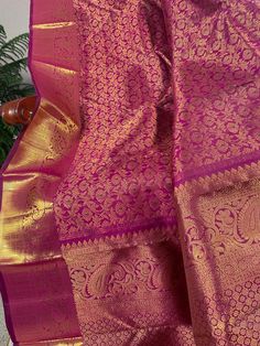 Rich and heritage full zari brocade woven kanjeevaram silk saree in dark purple (jamun or Naagapazham colour). The body is an artwork by our master weavers of kanjeevaram combining brocade and meena work. Mango motifs are woven along the borders and pallu to complement this masterpiece. No fall, pico done. Tassels available and a separate unstitched plain blouse piece with zari border. Saree width : 48 inch Blouse fabric: 1.2 * 0.8 meter Maintenance: Dry wash advisable Returns and refund only ac Kanjeevaram Silk Saree, Border Saree, Plain Blouse, Blouse Fabric, Blouse Piece, Dark Purple, Silk Saree, Silk Sarees, Borders