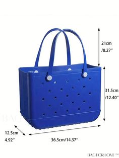 BagForLove - Waterproof Beach Bag: Portable Eva Handbag for Outdoor Sports, Travel, and Shopping Product Description Color Royal Blue Bag Size Medium Pattern Type Plain Type Beach Bag Material Plastic Size Chart INCH CM Bag Length Bag Width Bag Height Handle Height 14.4 inch 4.9 inch 12.4 inch 8.3 inch Bag Length Bag Width Bag Height Handle Height 36.5 cm 12.5 cm 31.5 cm 21 cm Details Pictures Similar Products h2 { text-align: center; } /* æ¢è¡ */ li{ white-space: normal; word-break: break-all; word-wrap: break-word; } .red-box { width: 100%; display: flex; flex-direction: row; flex-wrap: wrap; justify-content: center; } .red-box > div { width: 190px; height: 250px; margin: 10px; } .red-box > div > a > img { width: 190px; height: 250px; } .size-box { width: 100%; margin: auto; white-spac Practical Waterproof Tote Bag, Blue Bags For Summer Outdoor Events, Waterproof Rectangular Bag For Everyday Use, Casual Waterproof Bags For Outdoor Activities, Everyday Waterproof Rectangular Bag, Functional Waterproof Rectangular Bag, Blue Packable Bags For Outdoor Activities, Durable Blue Bags For Outdoor Activities, Waterproof Blue Shoulder Bag For Outdoor Activities