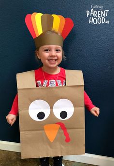 Paper Bag Turkey Craft • Capturing Parenthood Paper Bag Turkey Craft, Paper Bag Turkey, Turkey Costume, Thanksgiving School