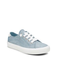 Top off warm weather looks with simplistic design and comfort by choosing these Blowfish light blue sneakers. Made of textile upper with a classic silhouette, these tailored casual slip-ons have a round toe, knotted lace front panel for easy wearing, smooth synthetic lining, padded insole and a synthetic sole. | Blowfish Women's Missy Slip-On Sneaker in Light Blue Size 10 Medium Light Blue Sporty Sneakers For Spring, Casual Synthetic Canvas Shoes With Vulcanized Sole, Casual Synthetic Lace-up Canvas Shoes, Casual Blue Synthetic Slip-on Sneakers, Casual Slip-on Synthetic Sneakers, Blue Casual Slip-on Sneakers, Trendy Light Blue Sneakers For Spring, Trendy Blue Textile Sneakers, Trendy Light Blue Slip-on Sneakers