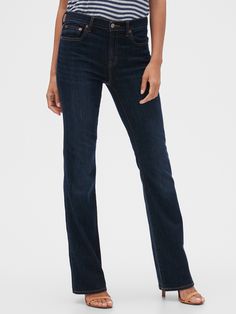 Bootcut Jeans Outfit, Mid Rise Bootcut Jeans, Boot Jeans, Dark Indigo, Buy One Get One, Recycled Cotton, Bootcut Jeans, Jeans And Boots, Stretch Denim