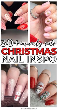 Simple Nude Christmas Nails, Christmas Sweater Nails, Classy Nail Art Ideas, Festive Nails, Classy Nail Art