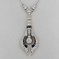 Art Deco Pendant 1 Ct Round Cut Real Moissanite 14K White Gold Plated 18" Chain  | eBay Art Deco Necklace With Single Cut Diamonds As Gift, Art Deco Necklace With Single Cut Diamonds For Gift, Art Deco Diamond Cut Necklace For Anniversary, Art Deco Diamond White Necklace For Formal Occasions, Art Deco Diamond Necklace In Diamond White, Art Deco White Gold Necklace With Brilliant Cut, Art Deco Diamond White Necklaces With Diamond Accents, Art Deco Silver Necklace With Brilliant Cut, Art Deco Diamond White Necklace For Anniversary