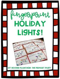 a red and white frame with the words fingerprint holiday lights