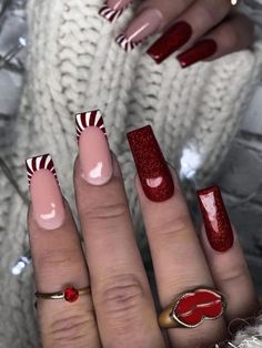 Holiday Nails Acrylic, Penguin Nails, Aqua Nails, Sugar Nails, Festive Nail Art, Christmas Nail Art Designs, Nails Christmas, Holiday Glam