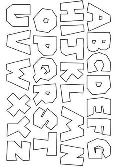 the alphabet is made up of letters and numbers, all in black ink on white paper