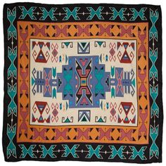 Wyoming Traders Southwest #10 Sandstone/Black Scarf, SWSB Black Bohemian Silk Scarf, Southwest Print, Silk Bandana, Tractor Supplies, Tractor Supply, Printed Silk Scarf, Bandana Scarf, Black Scarf, Printed Silk