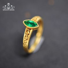 18k gold natural marquise emerald ring/Vintage antique emerald wedding gift/one of a kind Art Deco promise gift/Handmade unique anniversary Item Details: Handmade: Yes Designing and producing location: Denver, The United States When: it is custom made to order Handmade duration: 1-2 weeks Metal: Solid 14K & 18K Gold Band color: Rose gold, Yellow gold, White gold Total Weight: 1.5g+ The Center stone: Nature: 100% natural emerald Shape: marquise Carats: 0.32CT Clarity: Vs Side stones: 0 pieces Marquise Emerald Ring For May Birthstone Gift, Gold Marquise Cut Emerald Ring As Gift, Gold Marquise Cut Emerald Ring For Gift, Gold Marquise Cut Emerald Promise Ring, Gold Marquise Cut Emerald Ring, Marquise Emerald Ring In Gold, Yellow Gold Marquise Cut Emerald Ring Gift, Marquise Cut Yellow Gold Emerald Ring As Gift, Heirloom Gold Marquise Cut Emerald Ring