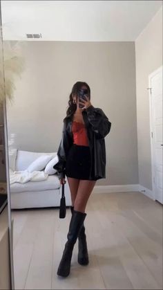 Winter 21st Birthday Dress, Fall Fancy Outfits Classy, Cute Winter Going Out Outfits For Women, Night Out Jacket Outfit, Party Outfit Inspo Winter, Rain Going Out Outfit, Party Outfit Corset Top, Knee High Boots Outfit Dinner, Night Out City Outfit