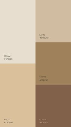 the different shades of brown and beige are shown in this color scheme, which is neutral